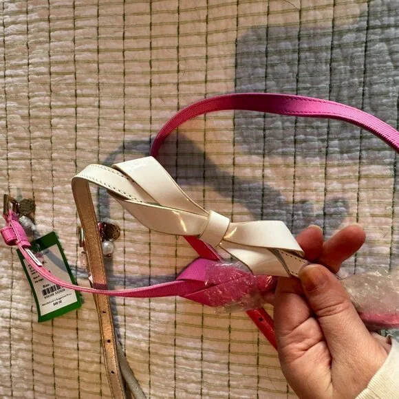 Pink and White Lilly Pulitzer Bow Belts - Picture 2 of 3